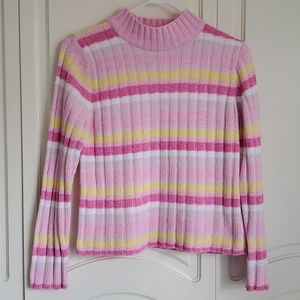 Pink striped Turtle neck sweater